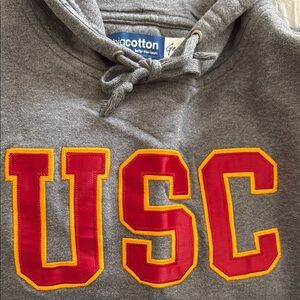 USC Gray Hoodie with Red and Yellow USC Embroidered Letters